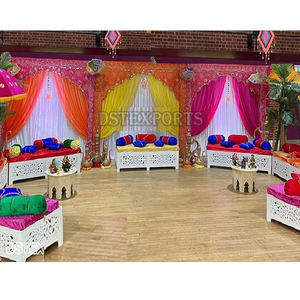 Bajirao Mastani thème Sangeet nuit décor fabuleux coloré Sangeet scène décoration élégant mariage musulman Mehndi scène décor - Product Image 1