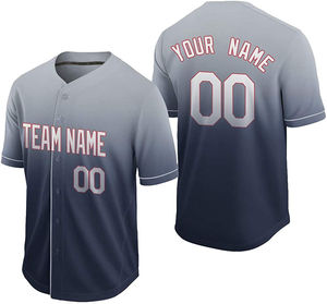 Jersey de béisbol azul marino claro personalizado que se desvanece, venta al por mayor, poliéster suave, manga de secado rápido, camisetas de béisbol de Mariners que se desvanecen, camisetas - Product Image 3