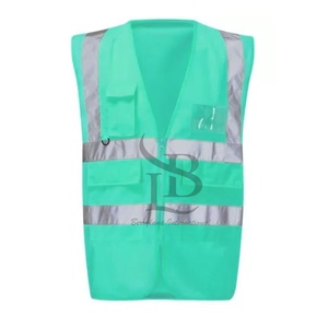 เสื้อกั๊กนิรภัยสะท้อนแสงขนาดฟรีไซส์พร้อมซิปปรับแต่งโลโก้ได้สำหรับจราจรก่อสร้างและมาตรการความปลอดภัยสวมใส่ทำงาน - Product Image 4