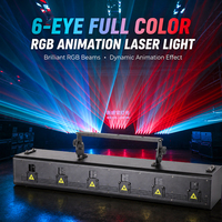 Laser d'animation RGB professionnel à 6 faisceaux avec contrôle DMX512 pour spectacles sur scène et performances en direct