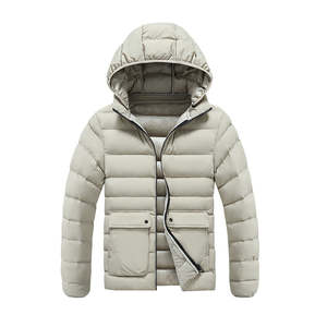 Chaqueta de plumón de pato de ganso para hombre con cara de cremallera completa de diseño personalizado de fabricante, chaqueta de invierno acolchada lisa en blanco de alta calidad para hombre - Product Image 2