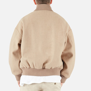 Design <b>Men</b> Custom Winter Khaki Button Bomber Baseball Varsity <b>Jacket</b> <b>for</b> man - Product Image 3