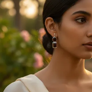 Pendientes de Plata 925 con Granate para Mujer - Product Image 1