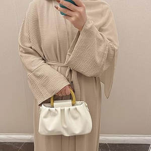 Ensemble Abaya 2 pièces pour femmes, arabe modeste, ouvert devant Abaya assortie Hijab islamique musulman Jilbab turc robe de prière traditionnelle - Product Image 5