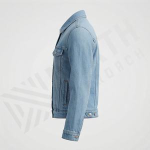 Veste en jean pour femmes à manches bouffantes, style décontracté, couleur personnalisée, tendance mode, vêtements d'extérieur, vente en gros - Product Image 3
