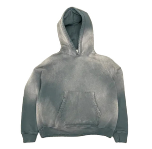 Venta al por mayor de sudadera con capucha personalizada de color sólido pesado para hombre de alta calidad de gran tamaño Drop Shoulder Vintage Acid Wash Zipper Hoodie - Product Image 3