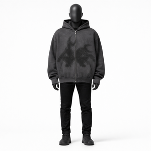 Sudadera con capucha y cremallera completa para hombre, estilo vintage, con estampado gráfico, de forro polar grueso, oversize, estilo urbano - Product Image 5