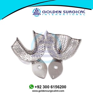 Plateau de maintien dentaire, plateau d'empreinte dentaire, plateau dentaire supérieur et inférieur en acier inoxydable, autoclavable, outils dentaires - Product Image 2