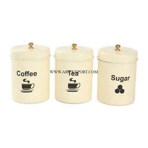 Set of 3 Square Shape Kitchen <b>Tea</b> <b>Sugar</b> and <b>Coffee</b> Containers Admirable Designing Handmade Unique New Arrival Storage <b>Canisters</b> - Product Image 5