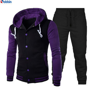 Ensemble de survêtement tendance pour hommes avec logo personnalisé, sweat-shirts et pantalons de baseball classiques pour hommes, vêtements de jogging, sweat-shirts patchwork, ensemble de sport - Product Image 2