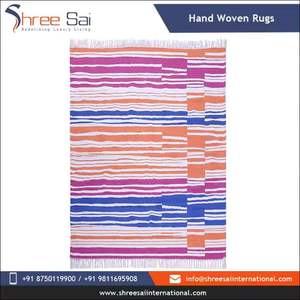 Elegante y acogedora Alfombra tejida, alfombras duraderas de algodón y lana para decoración del hogar para sala de estar, dormitorio, espacios de oficina - Product Image 2