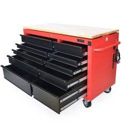 Armoire à outils de garage d'atelier à 10 tiroirs en acier inoxydable au meilleur prix boîte à outils roulante de 142cm de hauteur pour mécanique personnalisable OEM - Product Image 5