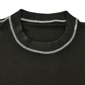 Custom Silk Screen Print Mens 100% Cotton Crew Neck T-shirt Loose Fit Reverse Contrast Stitch T Shirts Oversized Casual <b>Tshirt</b> - Product Image 6