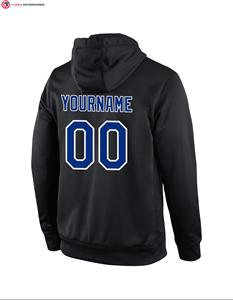 Sublimación personalizada de alta calidad Único Negro Royal-Red Pullover Sudadera con capucha - Product Image 3