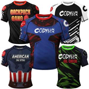 เสื้อยืดต่อยมวยรัดรูปแขนยาวสำหรับผู้ชายเสื้อออกกำลังกายผ้าซับลิเมชันปรับแต่งได้ - Product Image 4