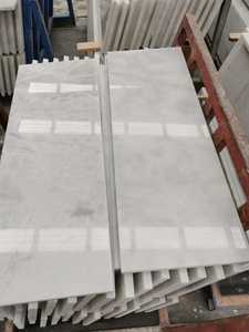 Muestras pequeñas de mármol blanco Bianco pulido, lijado y desgastado de 20x20cm para pavimentos de exterior e interior, calzadas y jardines, fabricado en Turquía. - Product Image 4