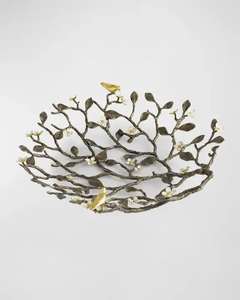 Unique Design Premium Look Wedding Decoration Metal <b>Walnut</b> Serving Bowls Set Flower Design Stand <b>Table</b> Centrepiece Flower Bowl - Product Image 6