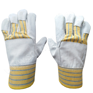 Meilleure qualité gants de travail de protection contre les chocs, en cuir de vache résistant aux coupures, Article 707 gant de travail - Product Image 6