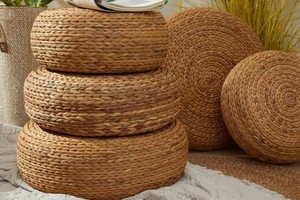 เบาะทอมือผักตบชวาเบาะพื้น-เบาะออตโตมันสำหรับการทำสมาธิและการนวด99GD - Product Image 6