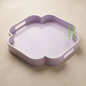 Luxury Vietnam Eco-Friendly Bamboo Lacquerware Serving Tray Handmade Glossy Lacquer for Resort Villa <b>Decoration</b> OEM Manufacturer - Product Image 2