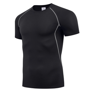 T-shirt de gymnastique surdimensionné personnalisé pour hommes séchage rapide évacuation de l'humidité respirant Compression Fitness entraînement chemise d'entraînement en gros - Product Image 1