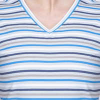 T-shirt décontracté rayé à col en V pour femme, grande taille, respirant, coupe ajustée, manches courtes, design personnalisé