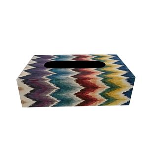 Boîte à mouchoirs en bois peinte à la main pour la maison ou le salon comme porte-serviettes - Product Image 6