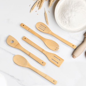 Cero residuos utensilios de bambú utensilios de cocina freír espátula para comida cocinar mejor precio espátulas naturales - Product Image 3