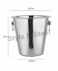 Wholesale Stainless Steel <b>Wine</b> Bucket with Silver Color Custom Logo Insulated - Product Image 2