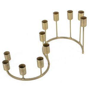 Porte-bougie en fer forgé noir minimaliste en forme de renne, support à bougie abstrait moderne pour mariage de luxe, table de fête - Product Image 2