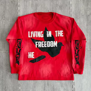 เสื้อสเวตเชิ้ตผู้ชายสกรีนลาย แขนถอดได้ ซิป ทรงบ็อกซี่ ครอป แขนยาวสองชั้น สำหรับผู้ชาย - Product Image 5