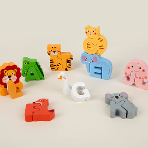 Puzzle in Legno con Alfabeto e Animali, Giocattolo Educativo <span class=keywords><strong>Montessori</strong></span> per Bambini di <span class=keywords><strong>1</strong></span>-3 Anni, Vendita all'Ingrosso - Product Image 4