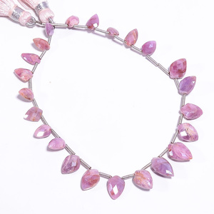 Wholesale 8 Inch Faceted Natural Pink Sapphire <b>Beads</b> <b>Top</b> Grade Quality 5X8 8X11 MM Gemstone Strand Jewelry Shield Stone <b>Beads</b> - Product Image 1