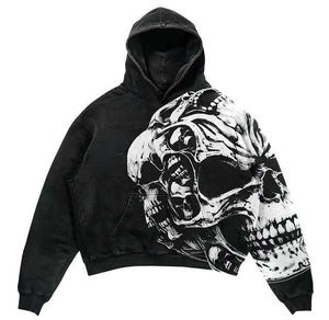 Sudadera con cremallera para hombre de punto de algodón Regular Fit Puff impreso cómodo 100% algodón hombres Flare Anime estampado de gran tamaño hombre Sudadera con capucha - Product Image 2
