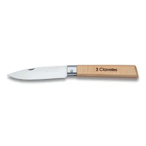 Coltello con punta in acciaio inox 88mm con manico in legno 101mm (3 Claveles 01753) - Product Image 2