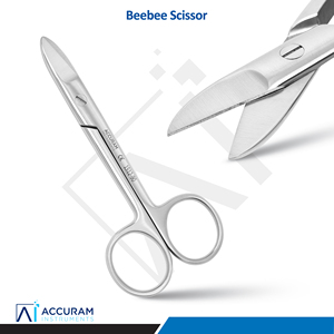 กรรไกรตัดขอบแบบตรง Bee Bee Saw Edge Crown ขนาด 11 ซม. สำหรับการผ่าตัด ใช้ในคลินิก โรงพยาบาล ห้องปฏิบัติการ ผลิตจากเหล็ก ใช้งานด้วยมือ - Product Image 2