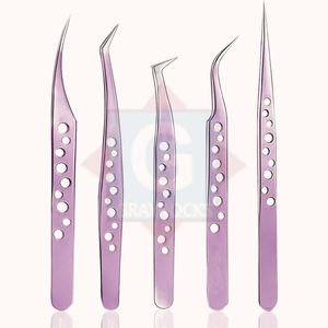 แหนบต่อขนตาทำจากสเตนเลสสตีลอุปกรณ์เสริมความงามปลายแหลมมีดีไซน์ตามสั่งพร้อมฉลากส่วนตัว - Product Image 1