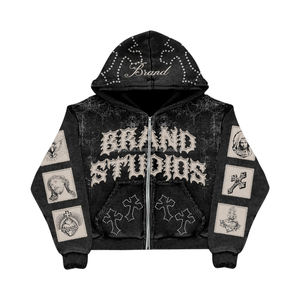 Sudadera con capucha con estampado transpirable Sudaderas con capucha de algodón suave Estilo de comodidad diaria Sudadera con capucha básica teñida lisa - Product Image 4