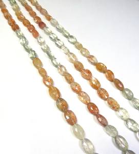 Meilleure qualité 18 "brin couleur naturelle jouer pierre de soleil africaine perles en vrac 8-10mm coupe ovale pierres précieuses à facettes bijoux - Product Image 2