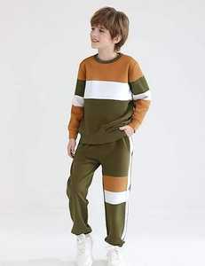 ชุดกีฬาผ้าฝ้ายโพลีเอสเตอร์น้ำหนักเบาสำหรับเด็กผู้ชาย, ชุดวอร์มลำลองระบายอากาศได้ดีสำหรับฤดูหนาว - Product Image 4