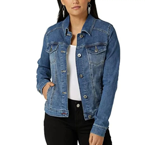 OEM Veste en jean personnalisée de haute qualité pour hommes, style de rue, déchiré, poche à rabat effilochée - Product Image 2
