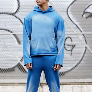 Sweats à capuche personnalisés pour hommes 100% coton épais poids lourd surdimensionné sweats à capuche épaules tombantes streetwear pull à capuche vierge pour moi - Product Image 4