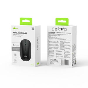 Ratón óptico inalámbrico negro 3 en 1 1380027, interfaz USB retroiluminada con LED, portátiles de mano derecha, escritorio, diseño elegante para juegos - Product Image 1