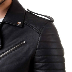 Nouvel arrivage de veste en cuir de peau de vache pour hommes lourds col montant avec revêtement High Street à la mode hiver décontracté en gros - Product Image 6