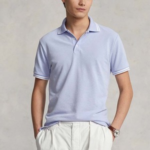 Personalizado de secado rápido de los hombres para camisetas de polo de alta calidad 100% algodón de peso pesado Color sólido diseño Casual con patrón de rayas - Product Image 5