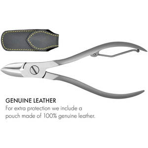 Pinzas para uñas de los pies Estuche de cuero Quirúrgico Acero inoxidable Pedicura Cortaúñas Alemán Toe Nail Cutter Box Lujoso - Product Image 3