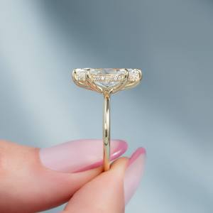 12x6mm Marquise Cut Diamond Engagement <b>Ring</b> | <b>Solitaire</b> Sterling <b>Silver</b> 18K Gold Plated Minimalist <b>Ring</b> | Elegant Bridal Wedding - Product Image 4