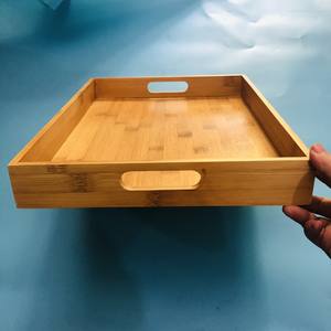 Plateau de service en bambou en gros bon marché, plateau en bambou avec poignées, artisanat fait à la main du Vietnam - Product Image 2