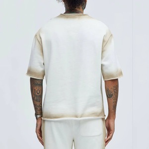T-shirt en coton pour homme personnalisé, délavé à l'acide, effet usé, coupe ample, col rond, manches courtes, streetwear, impression numérique - Product Image 2