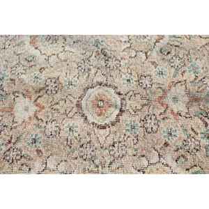 Alfombra Turca Grande de 6.3x9.9 pies, Alfombra de Lana Vintage con Diseño Floral Marrón y Verde - Product Image 5